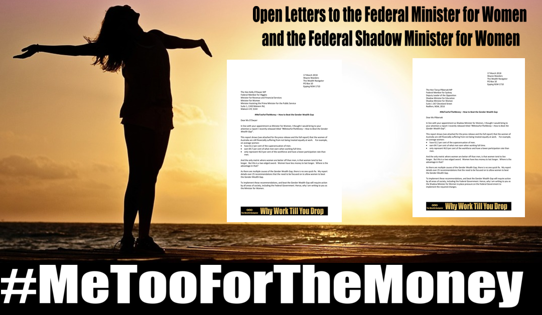 #MeTooForTheMoney – Open Letters to the Federal Minister and Shadow Minister for Women